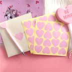 Pink Love Heart Stickers (16 pcs)