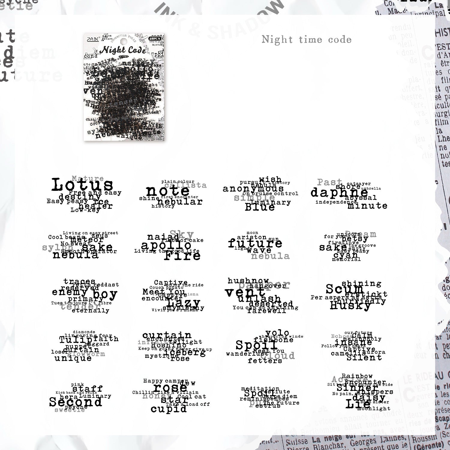 Collage Word Stickers for Journaling, Scrapbooking & DIY