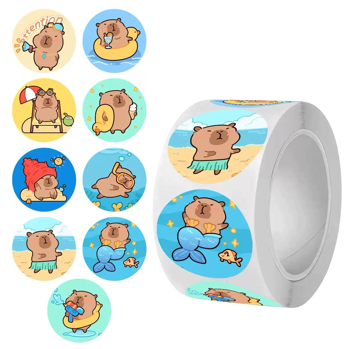 Capybara Stickers for Ocean Lovers