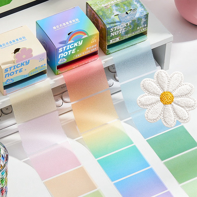 Rainbow Pearlescent Transparent Sticky Notes for Notes & Messages