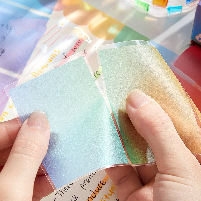 Rainbow Pearlescent Transparent Sticky Notes for Notes & Messages