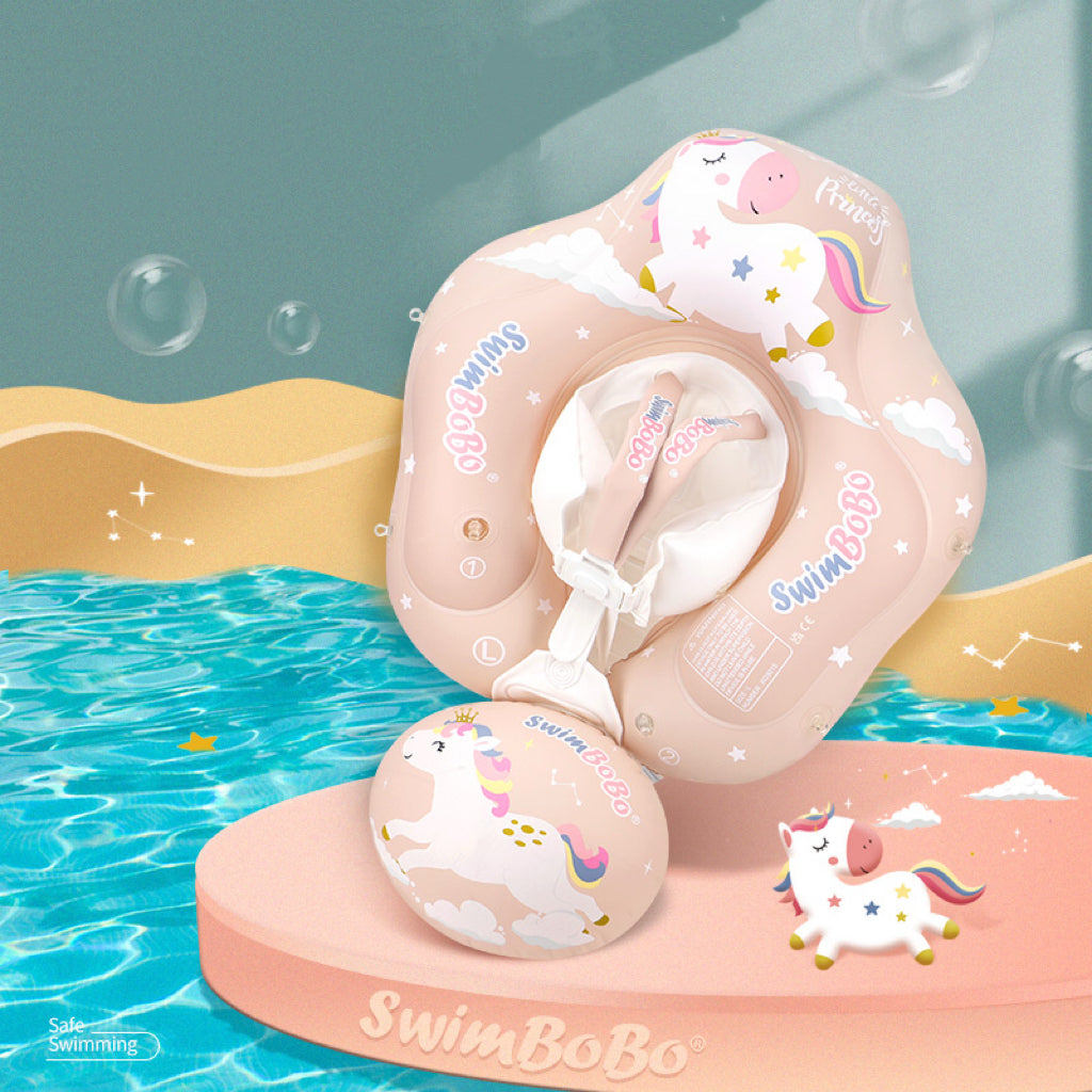 Baby Pink Unicorn Float with Sun Shade, Safety Support & Splashy Fun