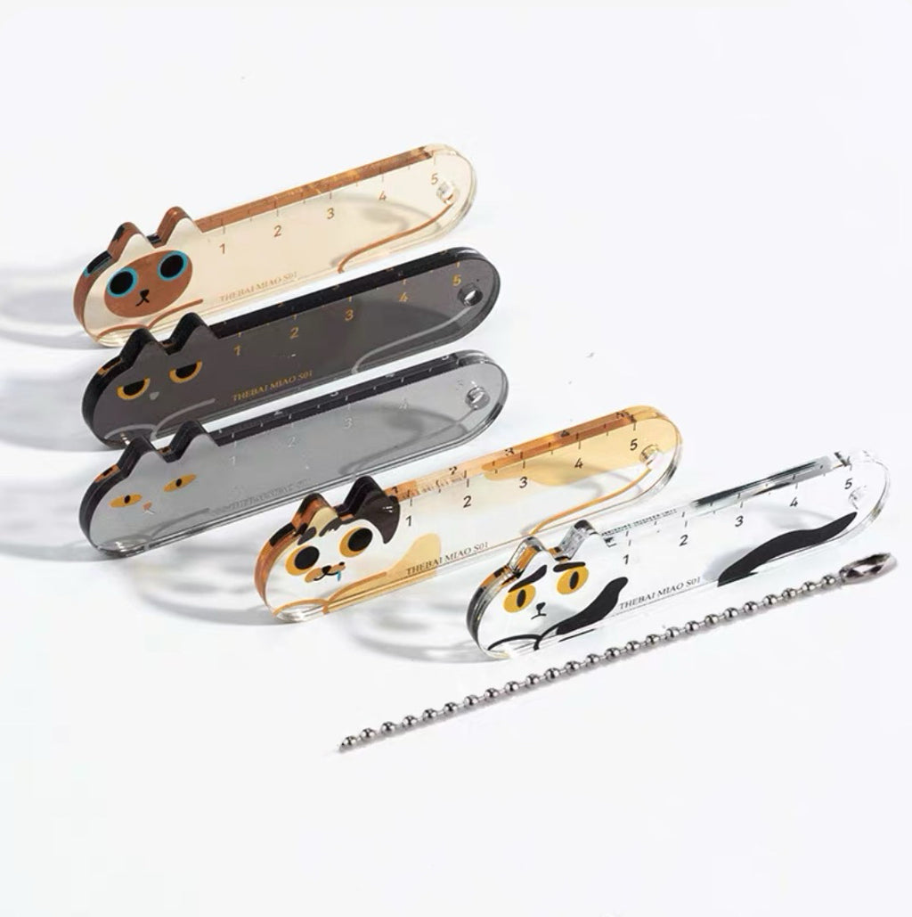 Mini 5cm Cat Pocket Ruler Set