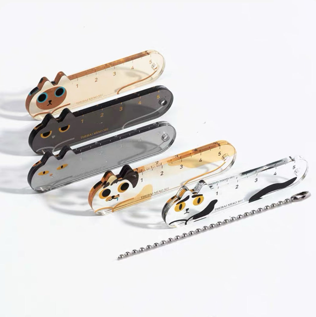 Mini 5cm Cat Pocket Ruler Set