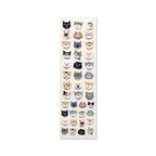 Happy Smiley Fluffy Cat Face Sticker Sheet - Limited Edition