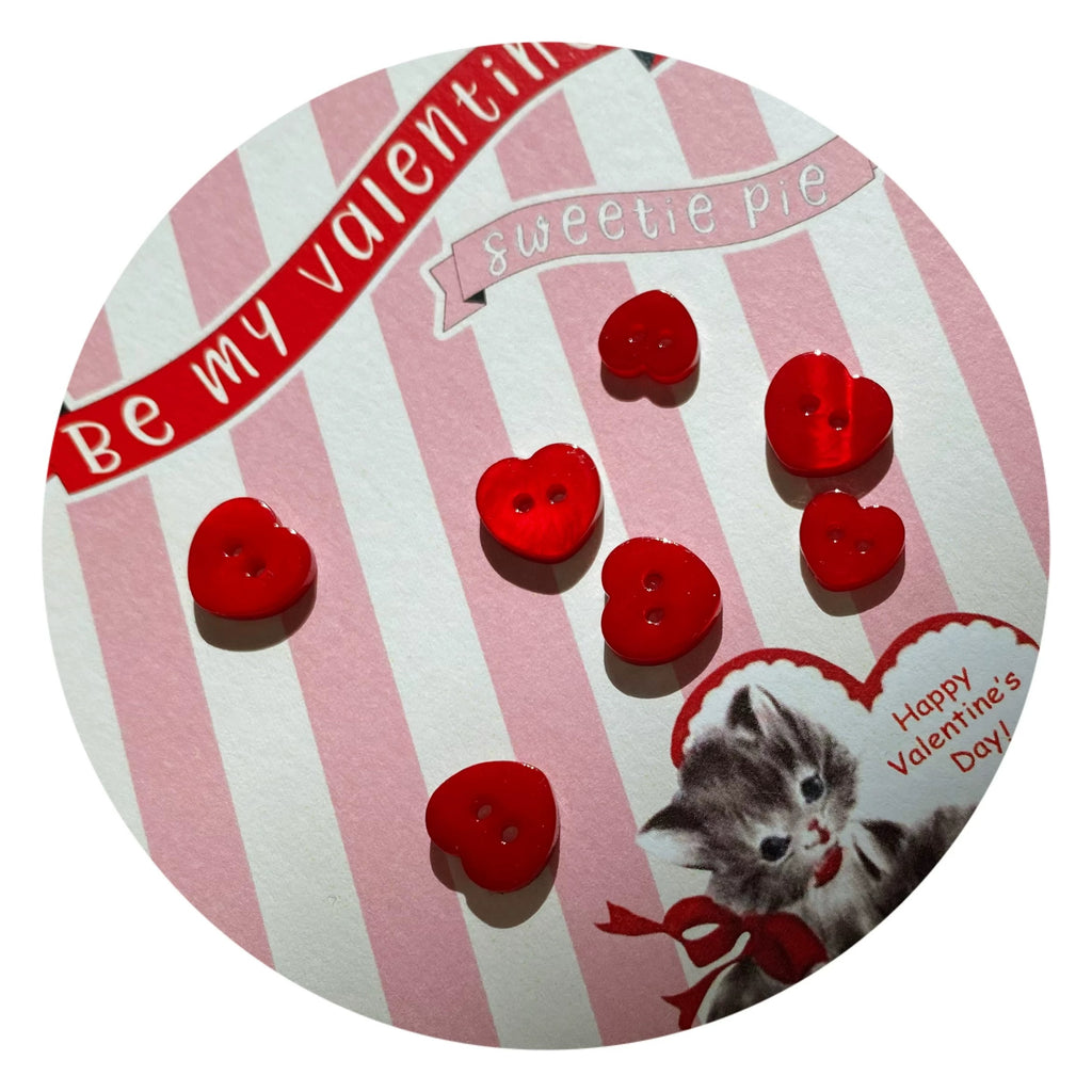 Naturally Dyed Sweet Heart Shell Buttons (11mm, 10 pcs )