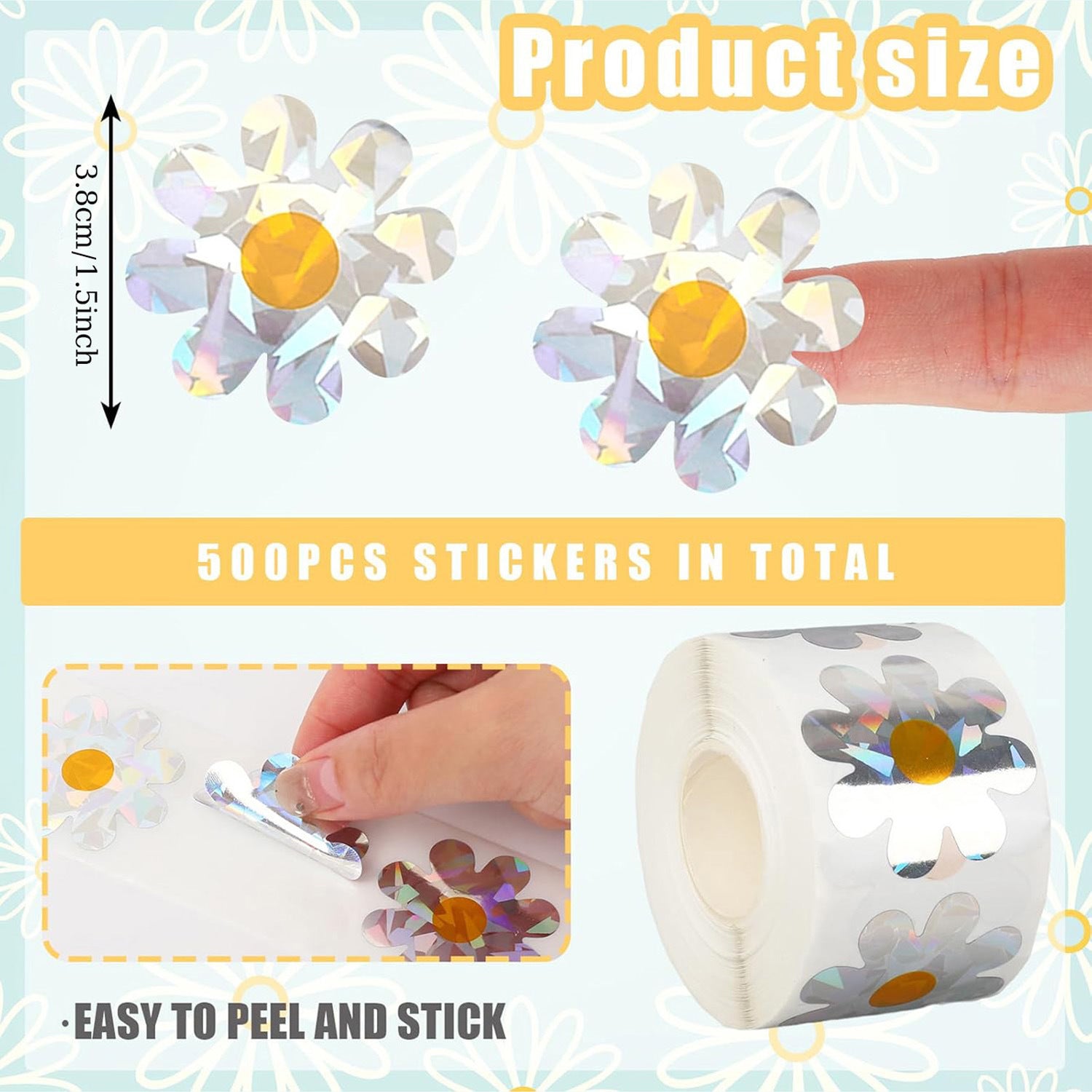 Laser Daisy Decorative Stickers