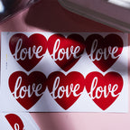 Scribbled Red Love Heart Stickers (6 pcs)