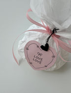 Pink Heart-Shaped “Love Love” & "Thanks and Love" Sticker (9 pcs)