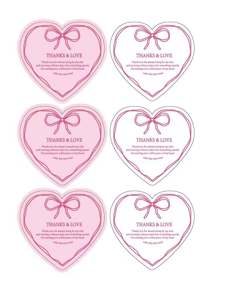 White & Pink Baking Sealing Stickers – Thanks & Love (6 pcs)