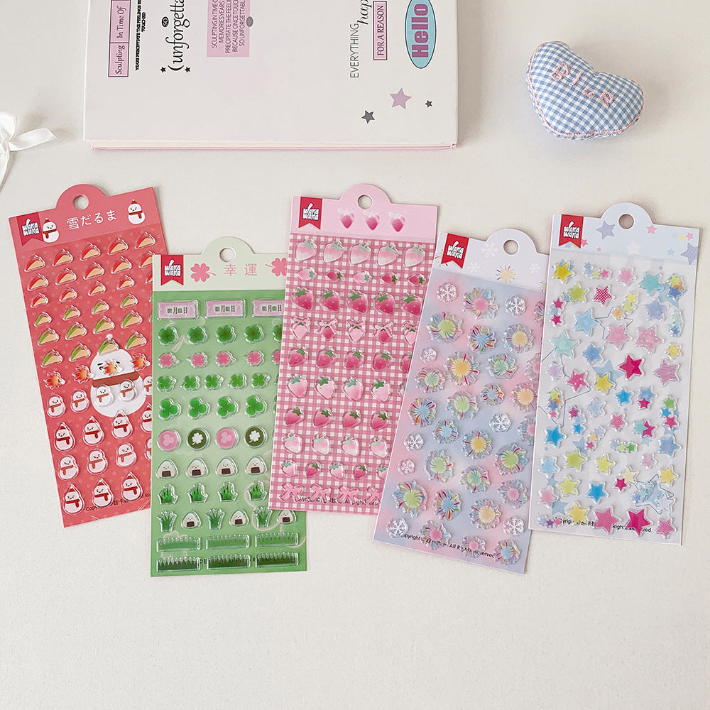 Cute Embossed Resin Stickers for Crafts & Decor