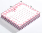 Pink Ribbon Bow Sticky Notes - Set of 4
