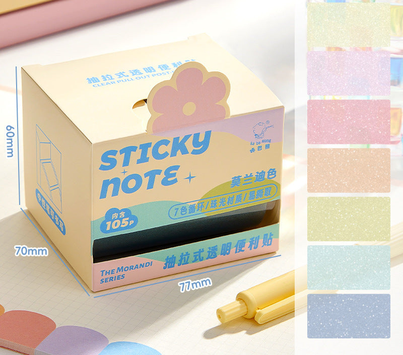 Rainbow Pearlescent Transparent Sticky Notes for Notes & Messages