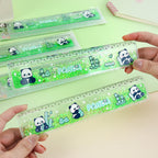 Panda & Capybara Liquid Glitter Ruler 20cm