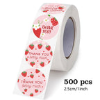 Pink Strawberry Thank You sealing/decoration stickers