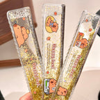 Panda & Capybara Liquid Glitter Ruler 20cm