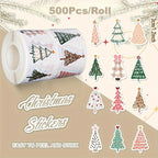 Cartoon Christmas Tree Sticker Roll – Fun Holiday Decor