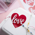 Scribbled Red Love Heart Stickers (6 pcs)