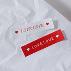 Red & White “Love Love” Strip Stickers (8 pcs)