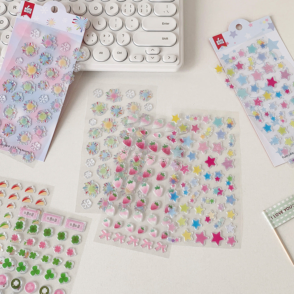 Cute Embossed Resin Stickers for Crafts & Decor