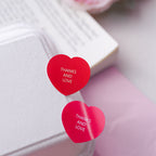 Heart-Shaped Thanks and Love Sticker (8 pcs)