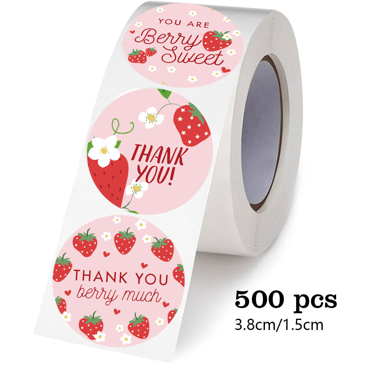 Pink Strawberry Thank You sealing/decoration stickers