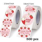 Pink Strawberry Thank You sealing/decoration stickers