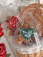 Christmas Holiday Love Heart Stickers – Festive Red and Green (6 pcs)
