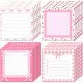 Pink Ribbon Bow Sticky Notes - Set of 4