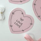 Pink Heart-Shaped “Love Love” & "Thanks and Love" Sticker (9 pcs)