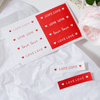 Red & White “Love Love” Strip Stickers (8 pcs)