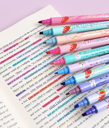 Stacked Color Dual-Tip Highlighter – Set of 10